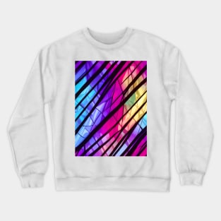 Jagged lines on a Icy Bright Multicolor Broken Glass - Stained Glass Design Crewneck Sweatshirt